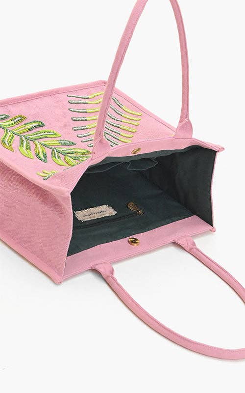 Leaf Embellished Large Book Tote