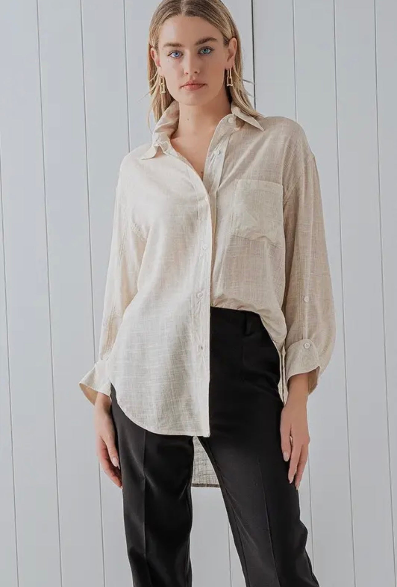 High Low Button Down Shirt