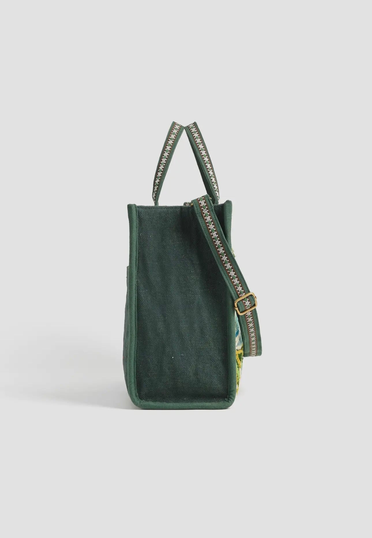 Evergreen Monstera Embellished Tote