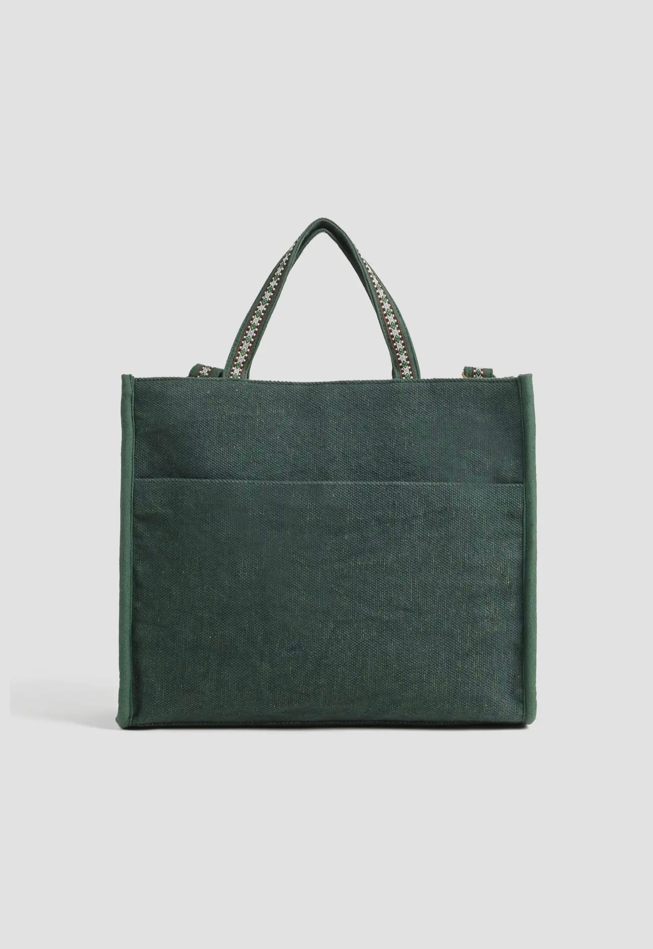 Evergreen Monstera Embellished Tote