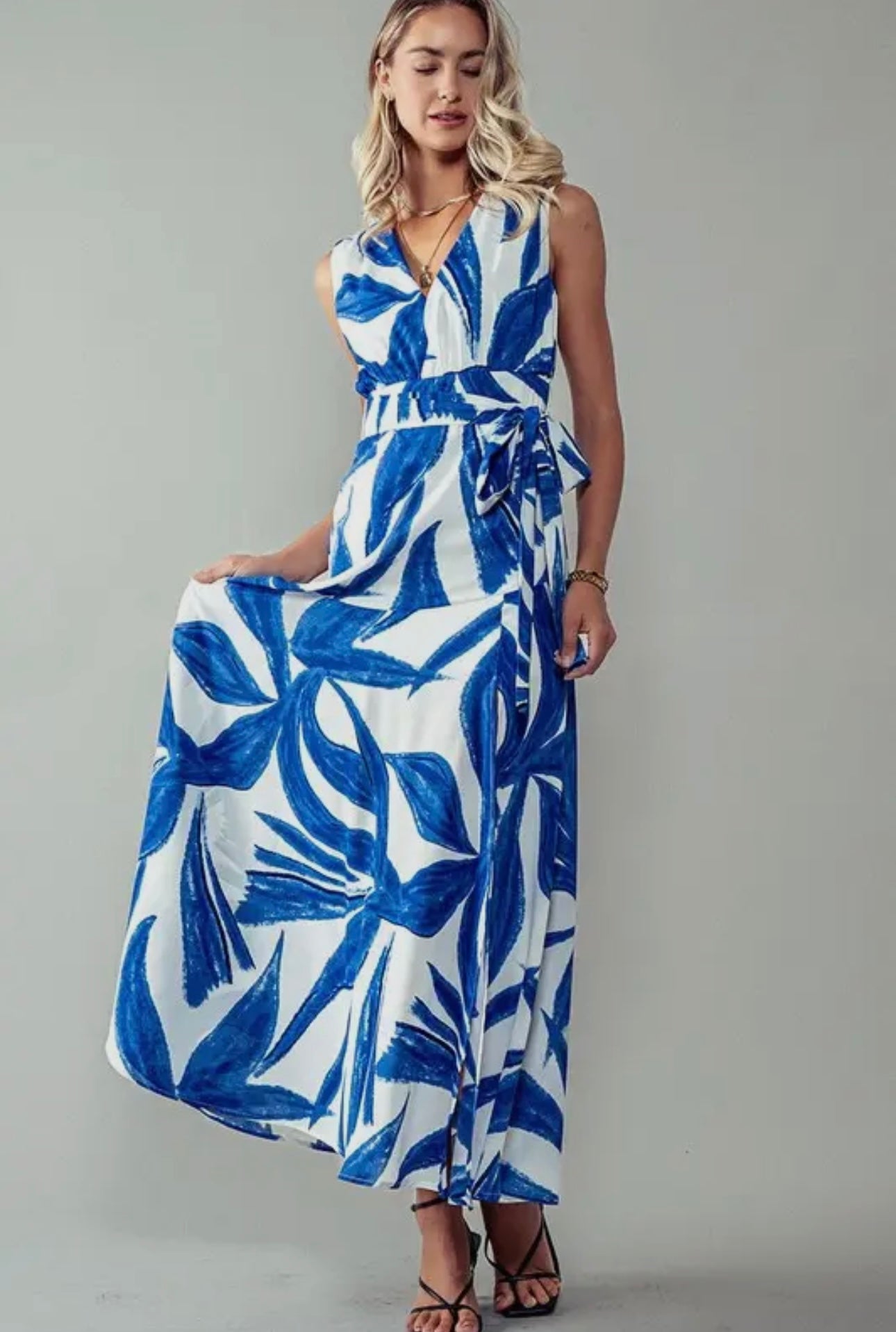 Nordic Blossom Maxi Dress