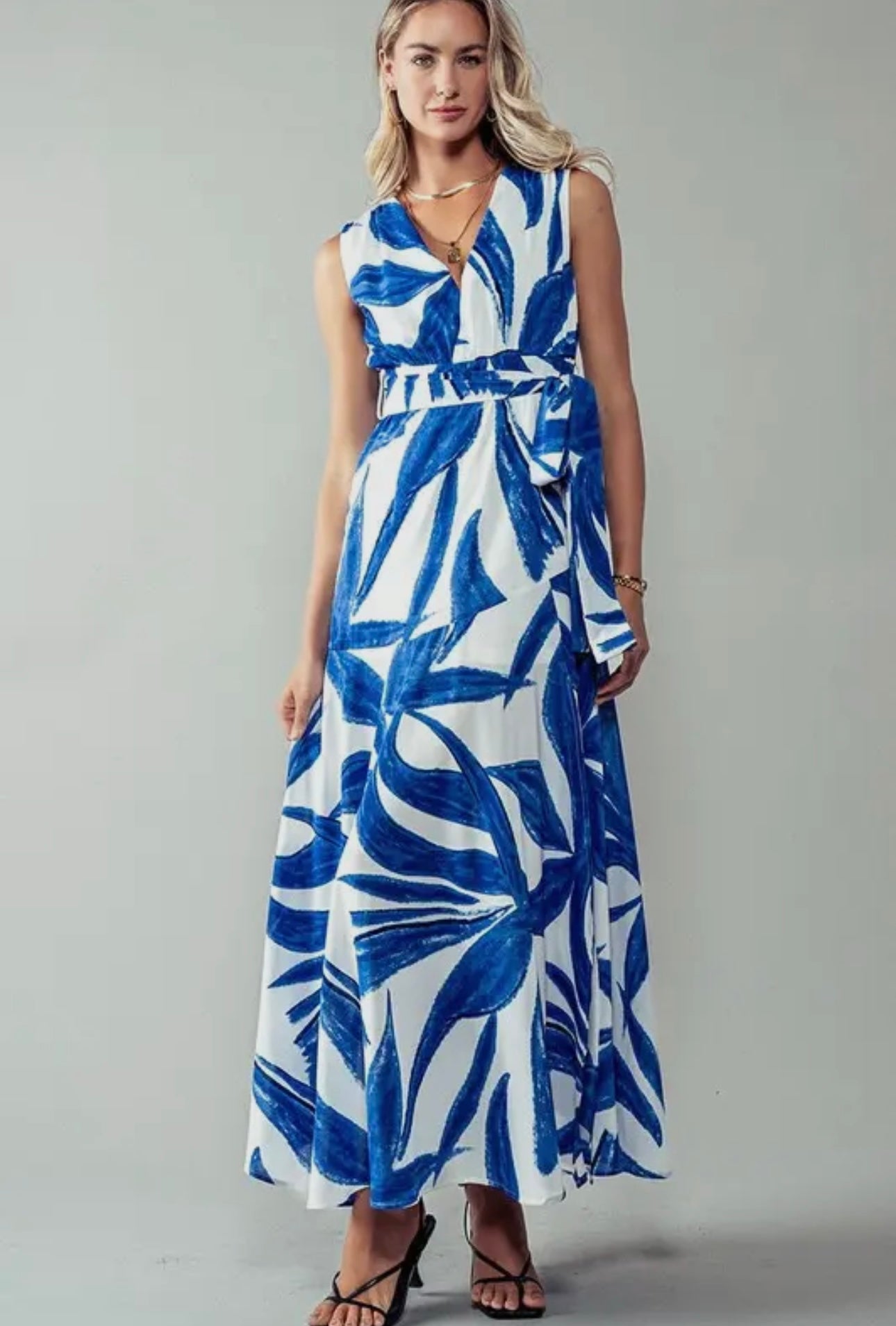 Nordic Blossom Maxi Dress