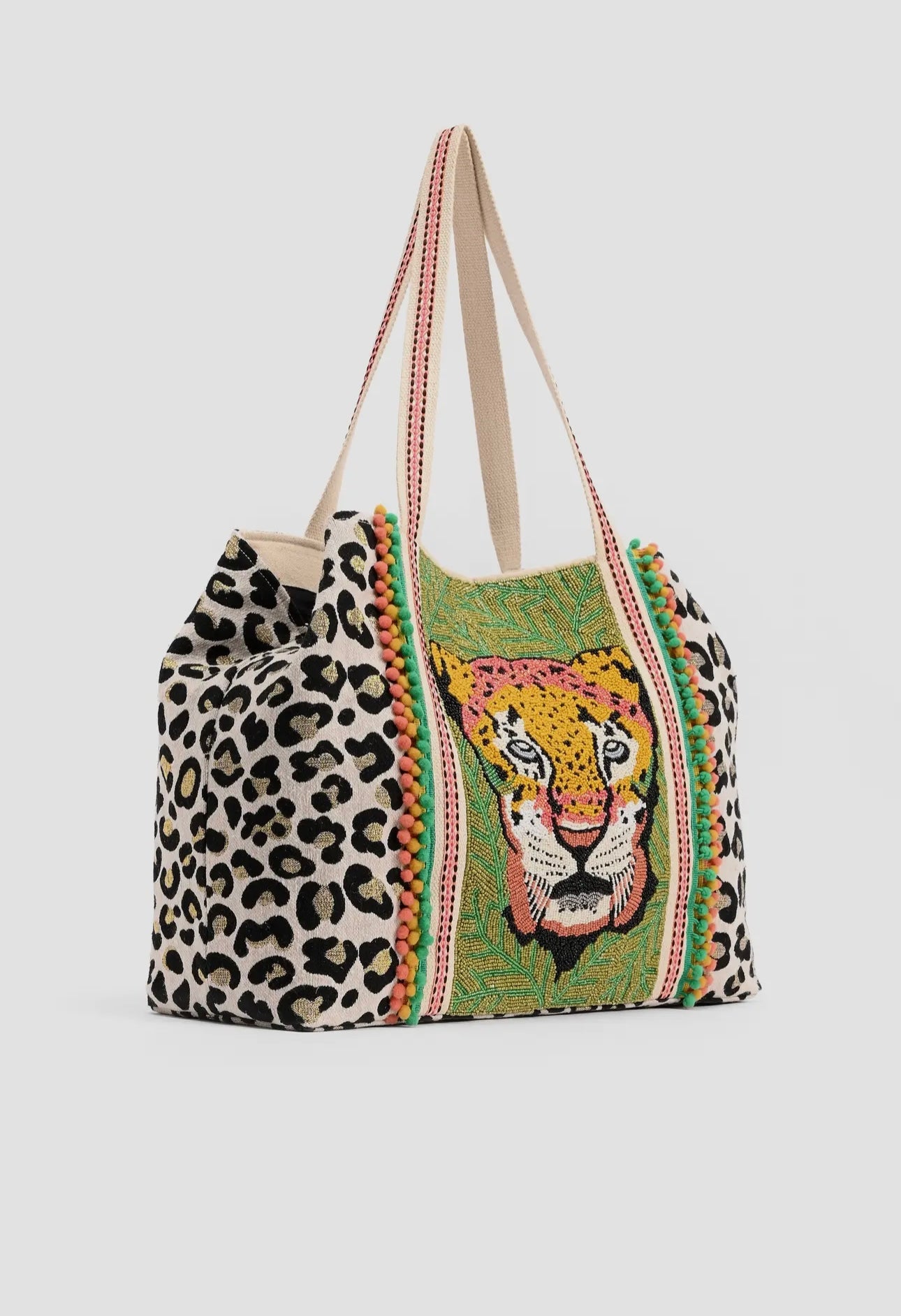 Forestry Leopard Embellished Tote