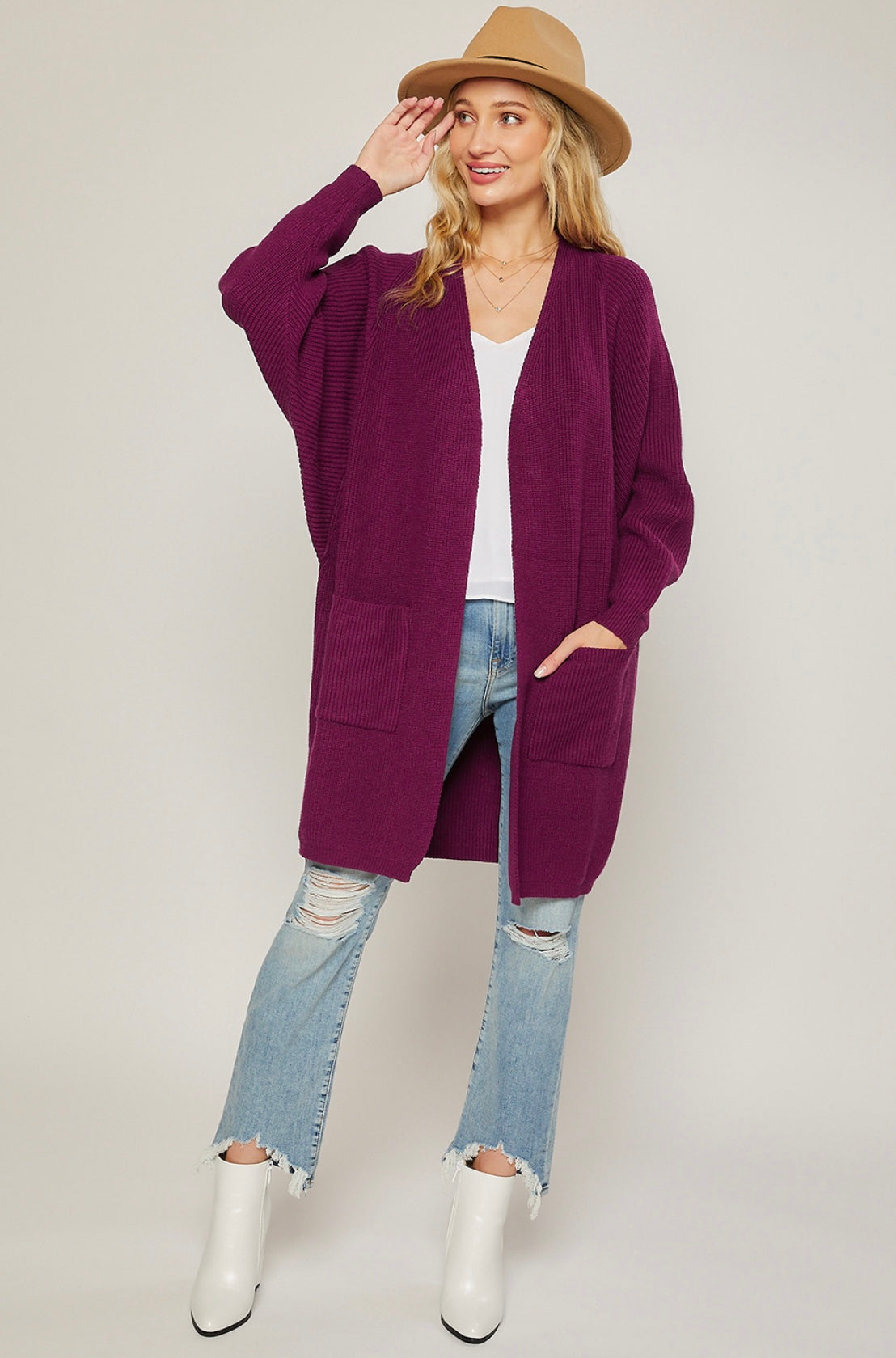 Plum Cardigan